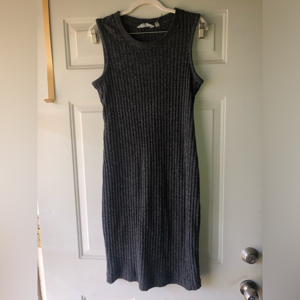 Athleta dark charcoal ribbed chenille dress size M